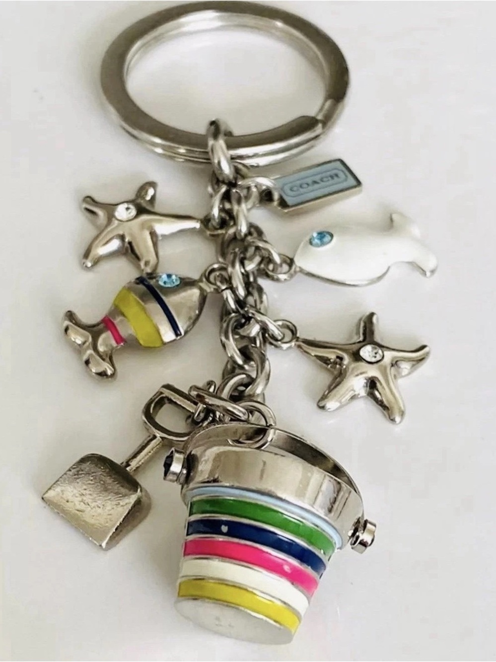 COACH Legacy “Day At The Beach” Bag Charm Keychain Fob #92097 - Like New - Picture 4 of 10